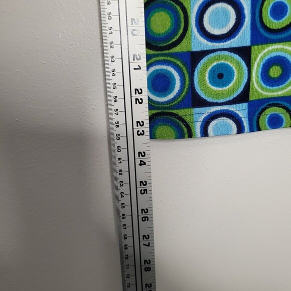Vintage y2k green blue groovy mod go go psychedelic party going out top size med - Picture 5 of 5